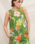 TROPICAL FLORAL SPLIT BACK TANK