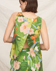 TROPICAL FLORAL SPLIT BACK TANK