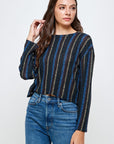 VERTICAL STRIPE LONG SLEEVE TOP