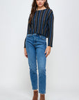 VERTICAL STRIPE LONG SLEEVE TOP