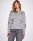 EVERLY ROCK 'N' ROLL EMBROIDERED SWEATER