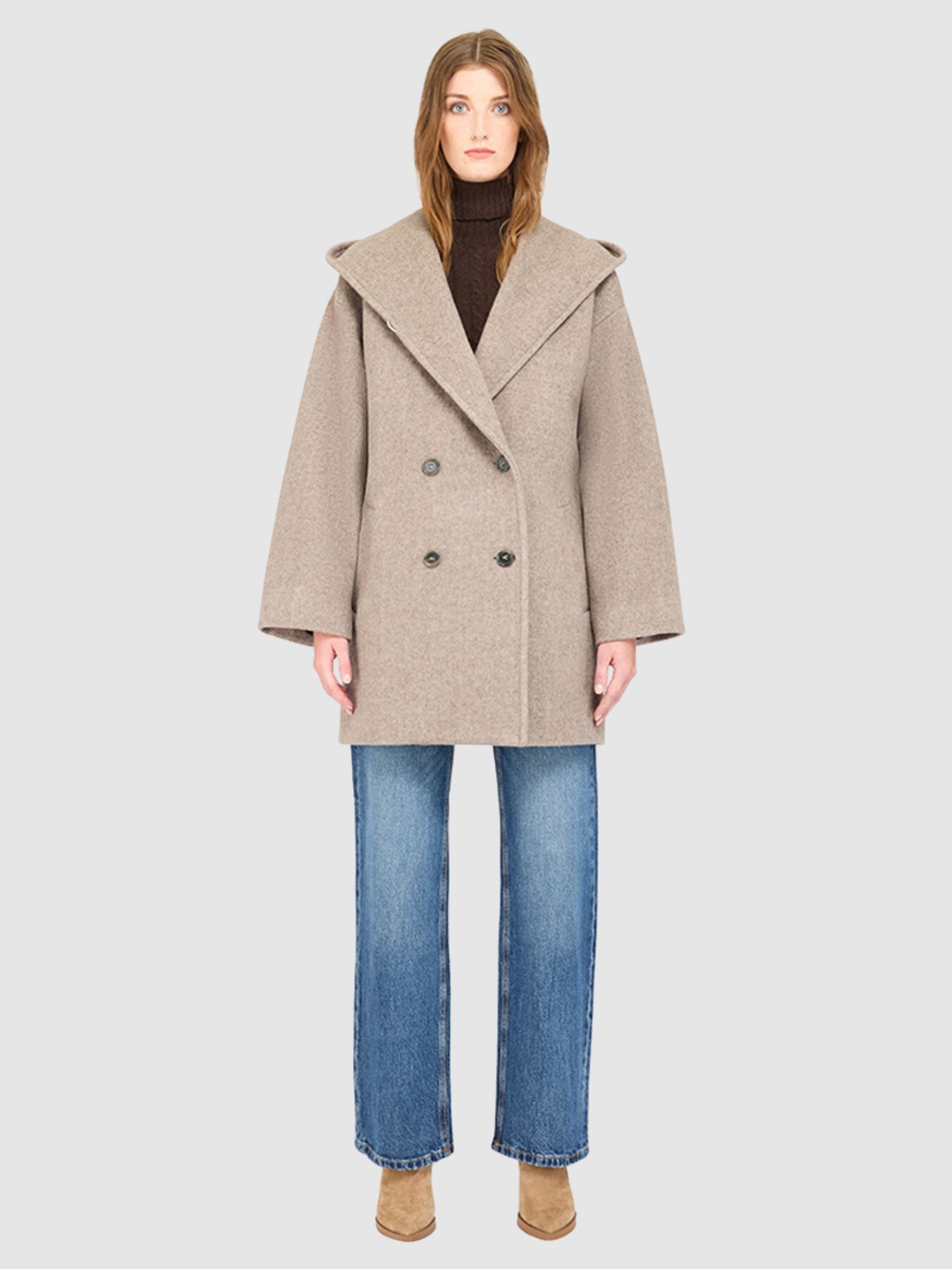ELLIE HOODED WOOL COAT
