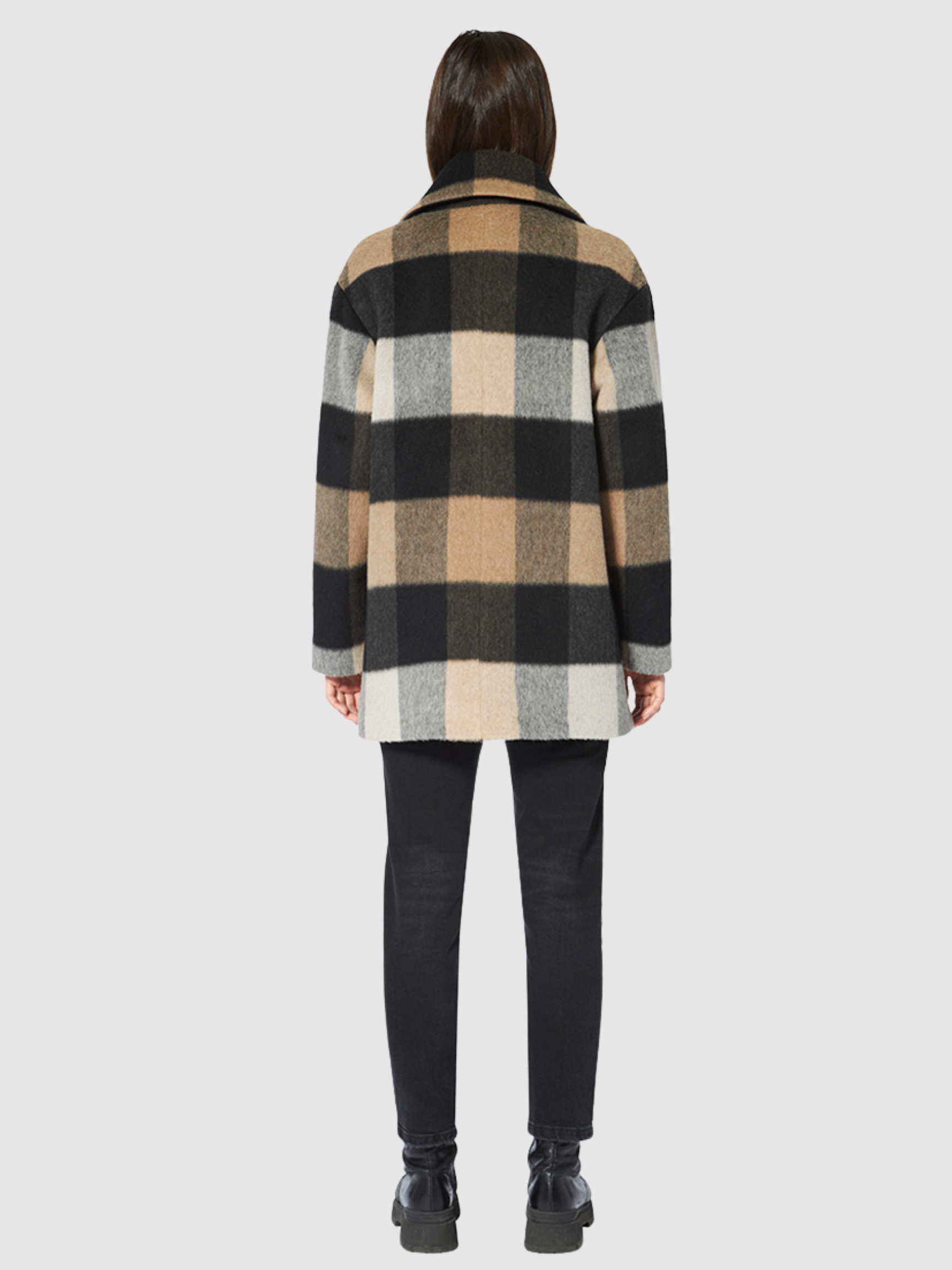 EVE PLAID DOUBLE BREASTED WOOL COAT
