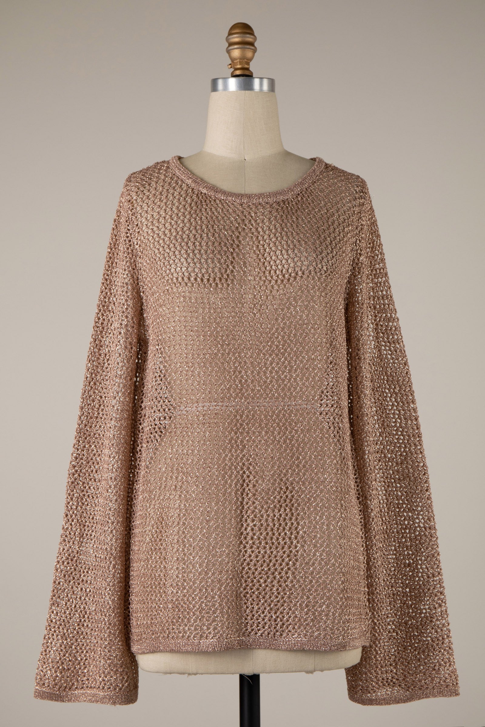 METALLIC MESH SWEATER