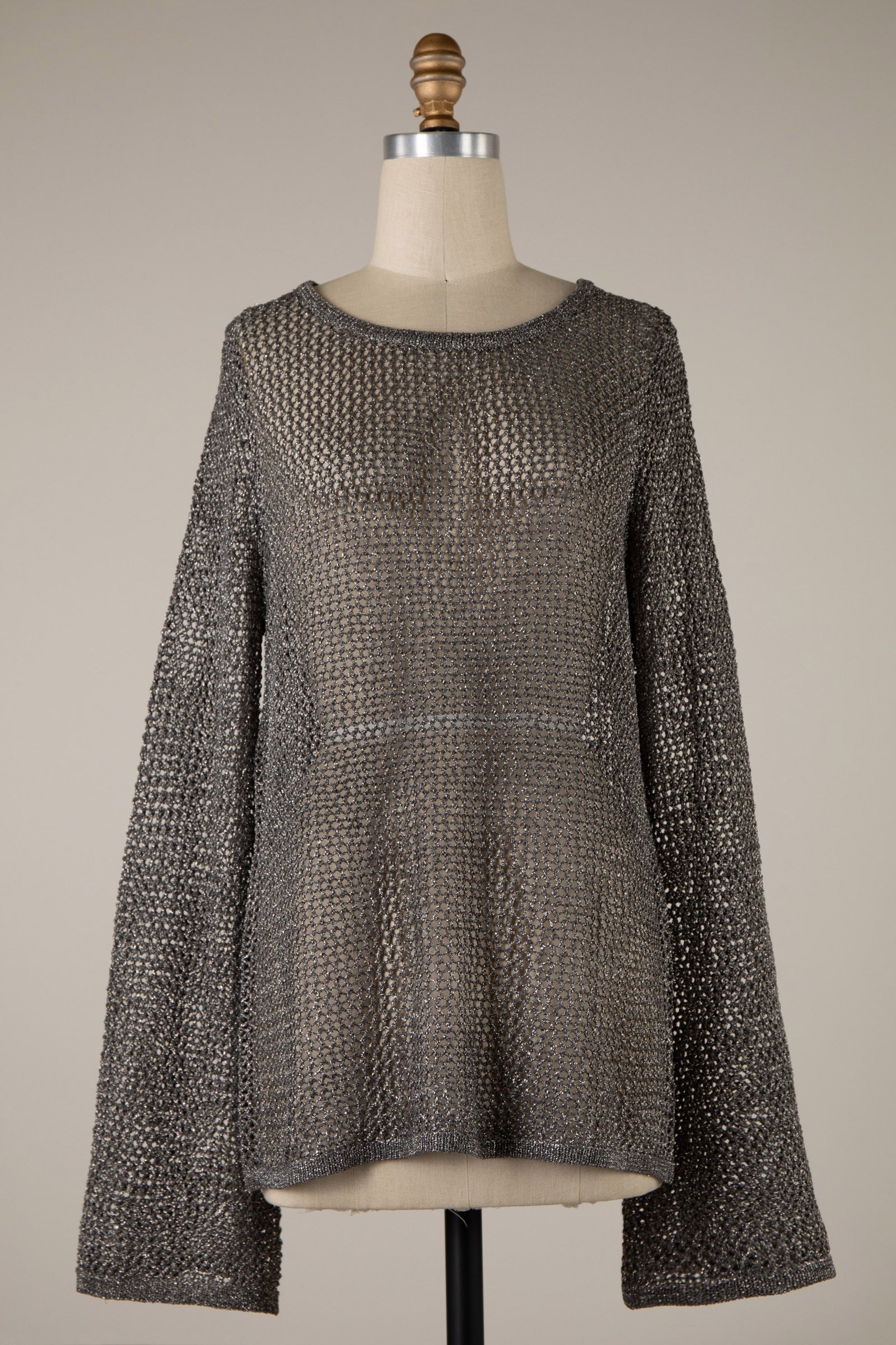 METALLIC MESH SWEATER