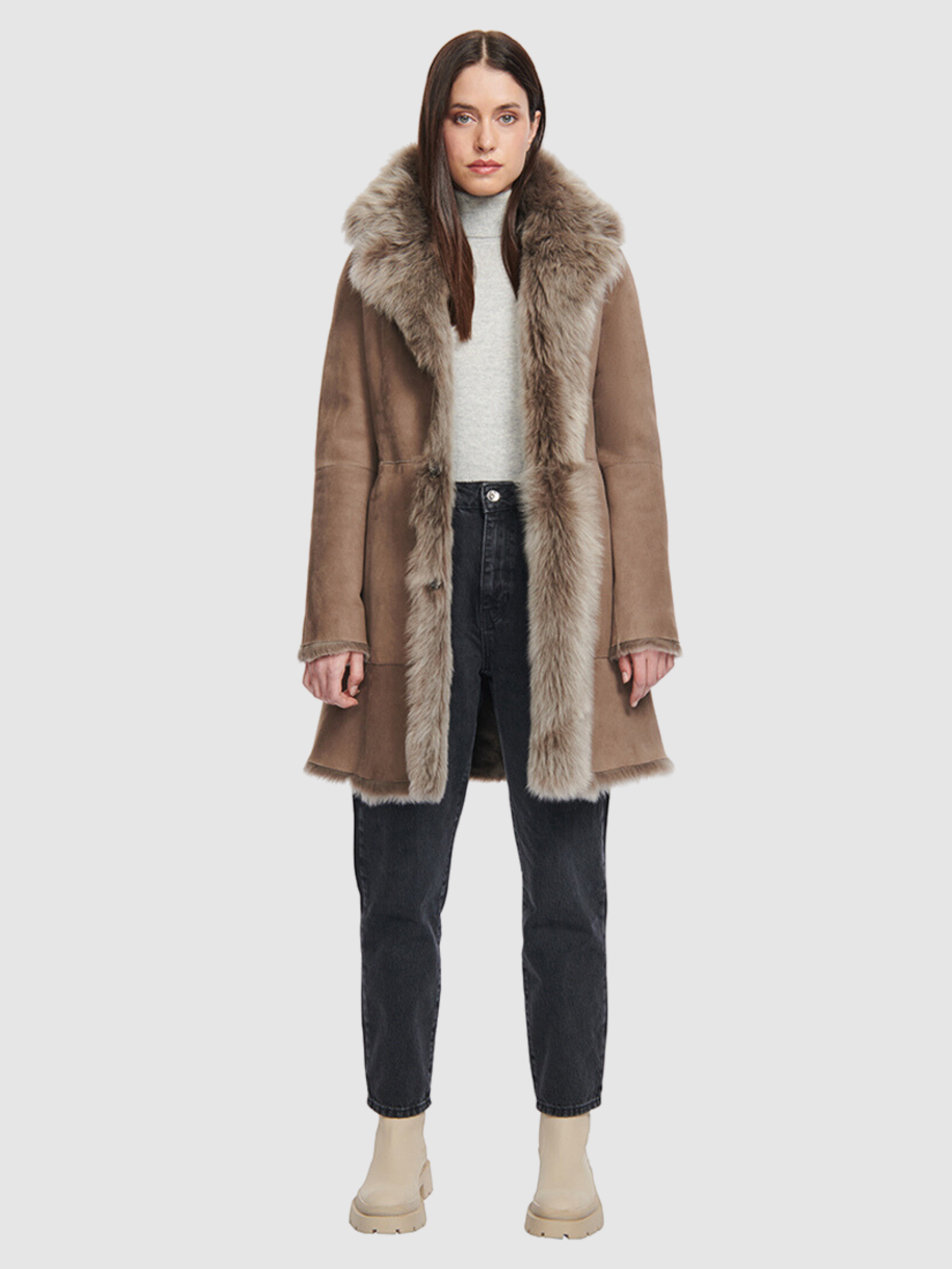 REVERSIBLE TOSCANA SHEARLING COAT