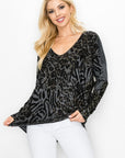 ANIMAL PRINT DOLMAN TOP