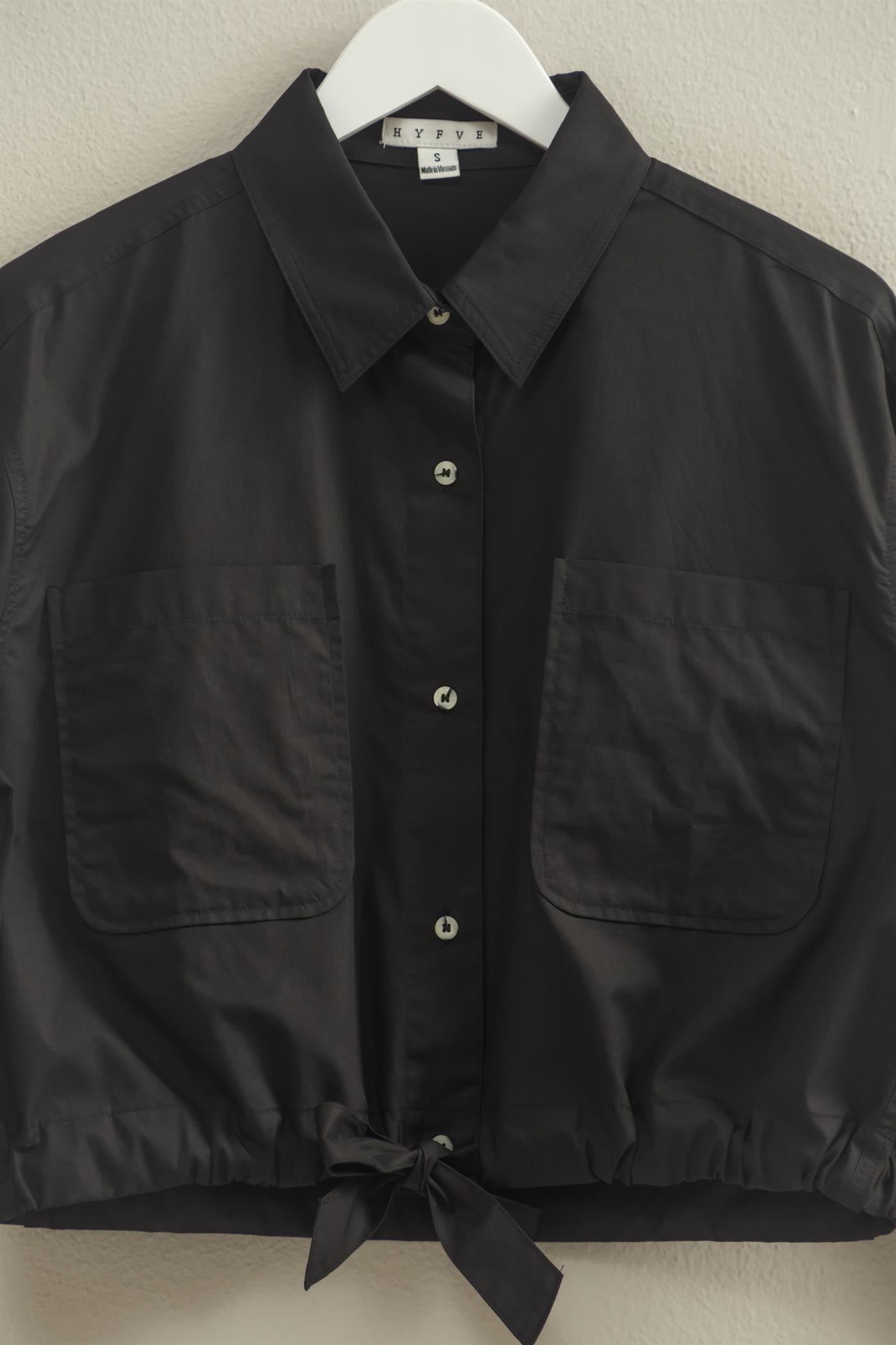 CROPPED COTTON POPLIN SHIRT