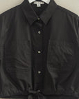 CROPPED COTTON POPLIN SHIRT