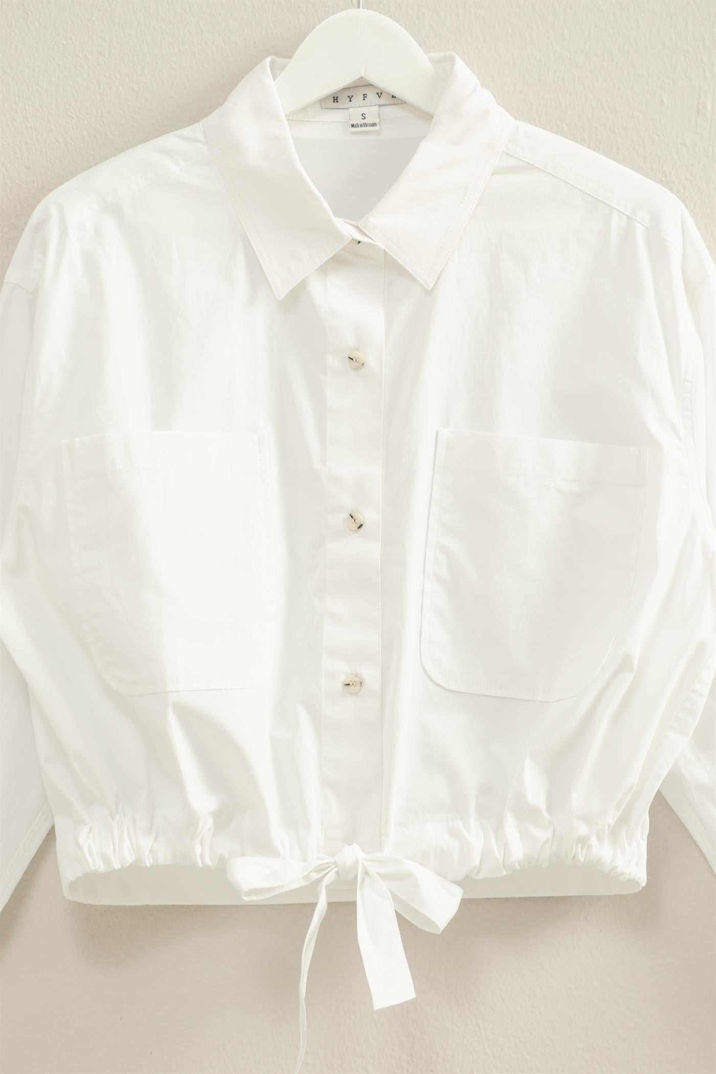 CROPPED COTTON POPLIN SHIRT