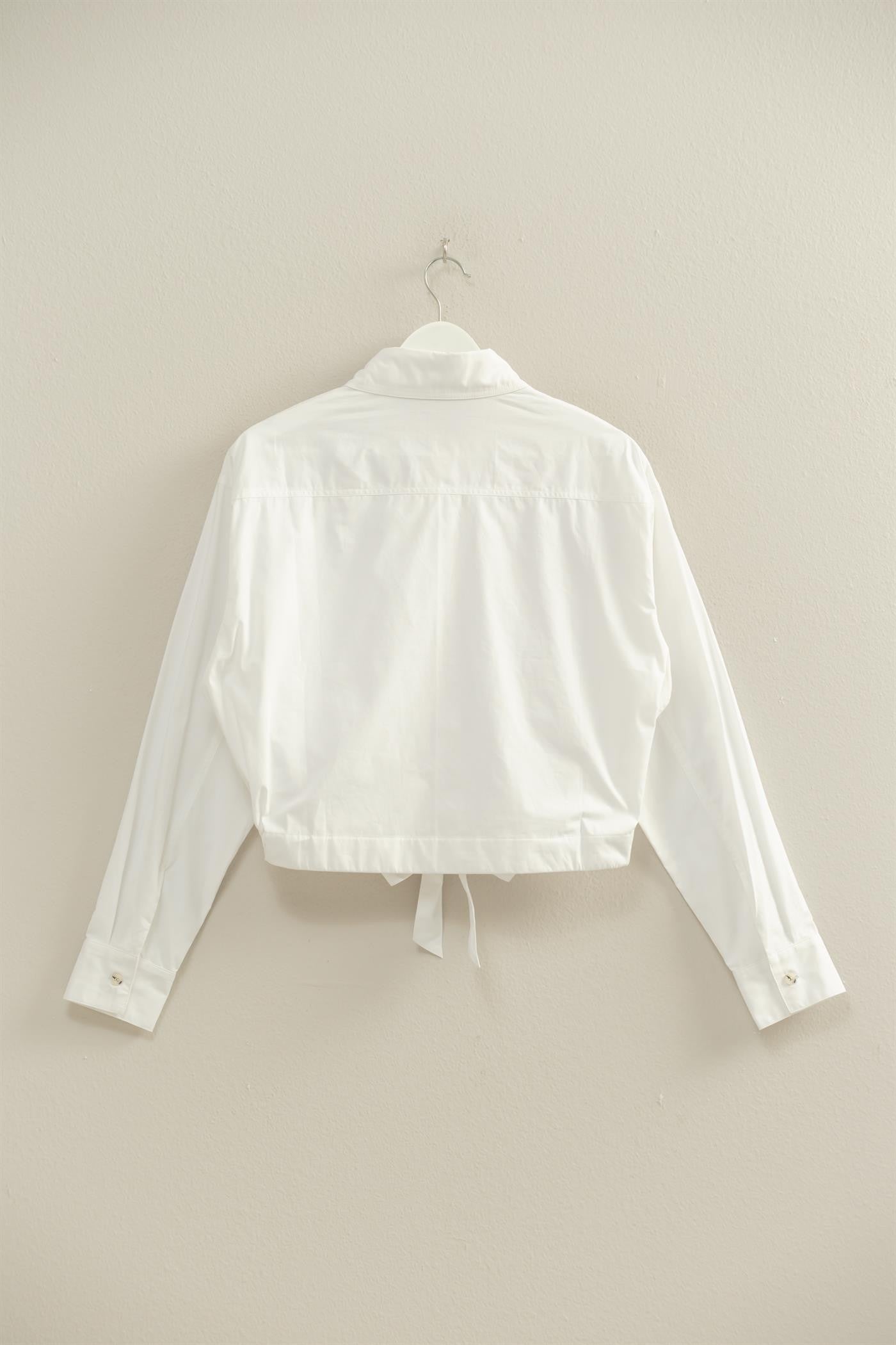 CROPPED COTTON POPLIN SHIRT
