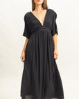 BRAID TRIM EMPIRE WAIST DRESS