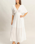 BRAID TRIM EMPIRE WAIST DRESS