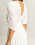 BRAID TRIM EMPIRE WAIST DRESS