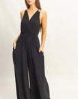 DOUBLE STRAP CROSSOVER JUMPSUIT