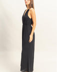 DOUBLE STRAP CROSSOVER JUMPSUIT