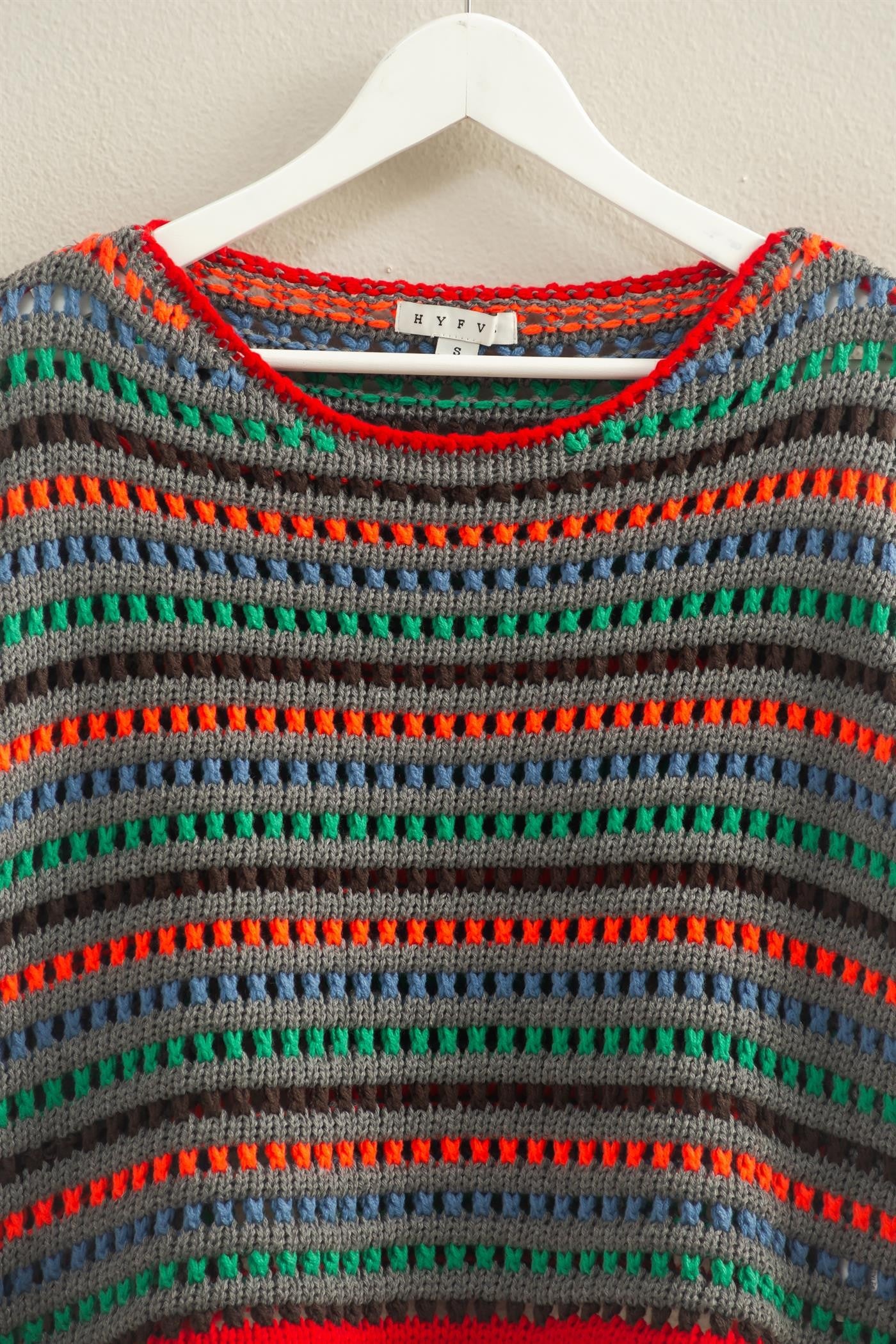 OPEN KNIT STRIPE SWEATER