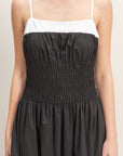 SMOCK TOP CONTRAST SUNDRESS