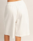 DRAWSTRING KNEE LENGTH SHORTS