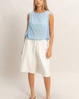DRAWSTRING KNEE LENGTH SHORTS
