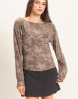 SHEER LACE BOATNECK TOP