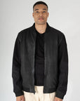 HORIZON CF TECH SLEEVE LEATHER BOMBER JACKET