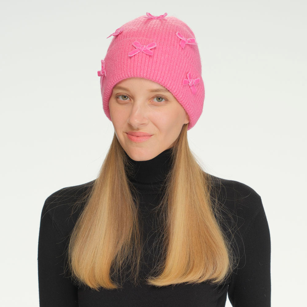 VELVET BOWS BEANIE