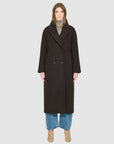 *COMING SOON* HAZEL HERRINGBONE LONG WOOL COAT WITH SIDE ZIP SLITS