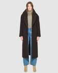 *COMING SOON* HAZEL HERRINGBONE LONG WOOL COAT WITH SIDE ZIP SLITS