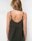 COTTON GAUZE TIERED TANK