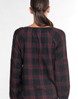 PLAID PEASANT BLOUSE
