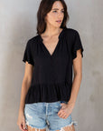 FLORAL JAQUARD PEPLUM BLOUSE