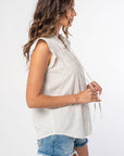 GINGHAM RUFFLE SLEEVE BLOUSE