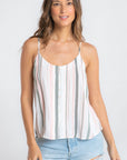 STRIPED BUTTON FRONT TANK