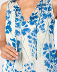 WATER COLOUR FLORAL TIE NECK TANK