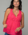LEAF PRINT TANK WITH TASSELS