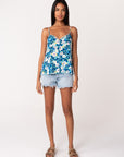 FLORAL PRINT CAMI WITH SCALLOP TRIM