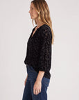 TONAL PRINT V-NECK BLOUSE