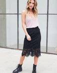 LACE SCALLOP PENCIL SKIRT