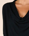 COWL NECK FINE KNIT SWEATER