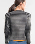 STRIPE SWEATER WITH CONTRAST TRIM