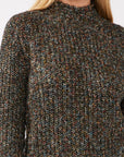 MOCK NECK BISHOP SLEEVE SWEATER