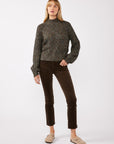 MOCK NECK BISHOP SLEEVE SWEATER