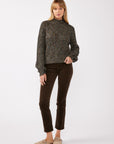 MOCK NECK BISHOP SLEEVE SWEATER