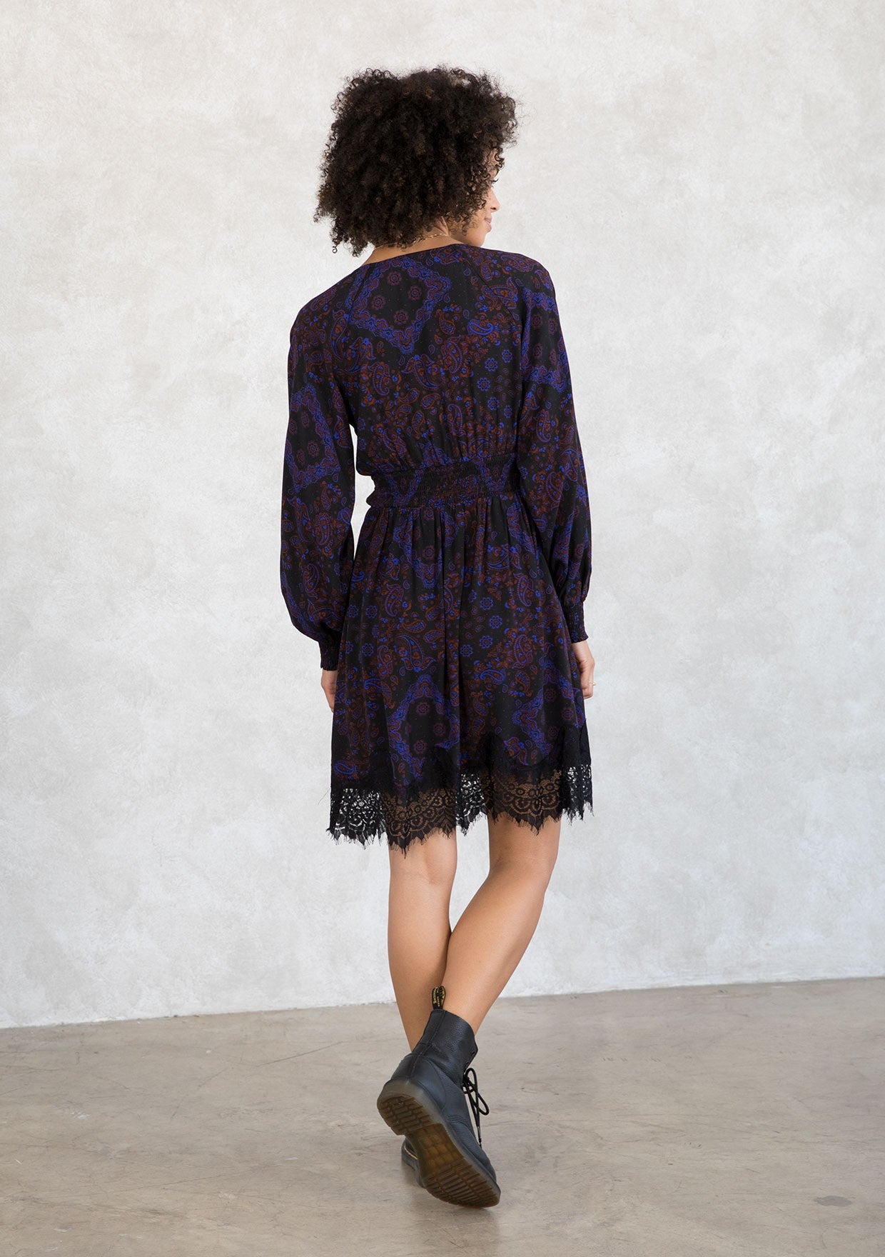 PAISLEY SMOCKED WAIST DRESS