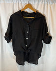 TIE FRONT LINEN SHIRT
