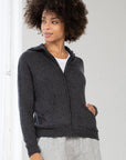 OPEN KNIT BACK HOODIE
