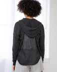 OPEN KNIT BACK HOODIE
