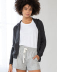 OPEN KNIT BACK HOODIE
