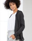 OPEN KNIT BACK HOODIE